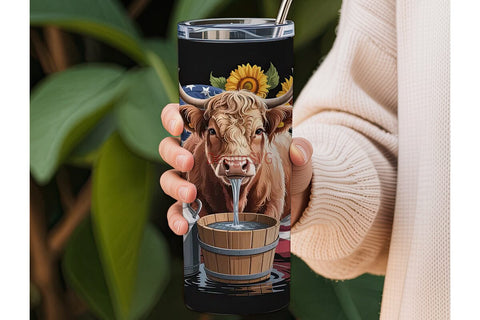 Highland Cow Tumbler Wrap Sublimation DesignSVG 