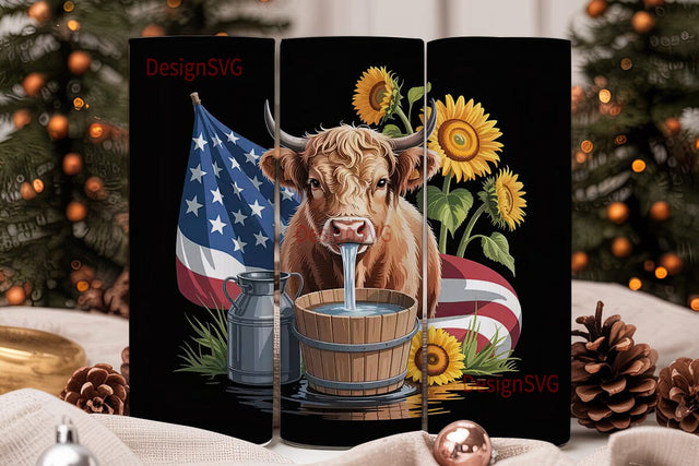 Highland Cow Tumbler Wrap Sublimation DesignSVG 