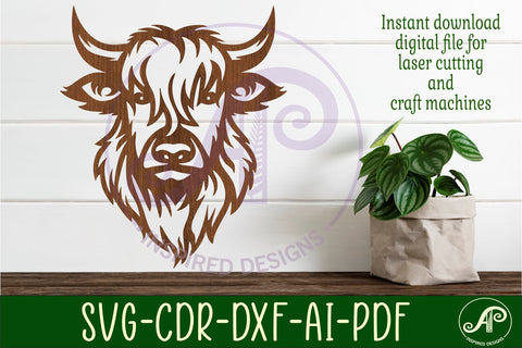Highland cow wall art sign, SVG file. vector file SVG APInspireddesigns 