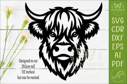 Highland Cow Wall Art SVG, Farmhouse Laser Cut File, Rustic SVG APInspireddesigns 