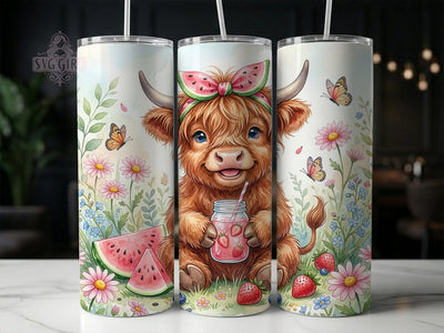 Highland Cow Watermelon 20oz Tumbler, Highland Cow Tumbler, Watermelon Cow PNG, Watermelon Tumbler, Highland Cow PNG, Cow Tumbler Wrap, Watermelon Cow, 20oz Tumbler Wrap Sublimation SvggirlplusArt 