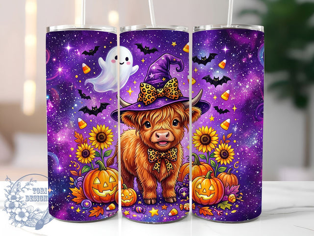 Highland Cow Witch Galaxy 20oz Tumbler, Highland Cow Witch, Witch Galaxy, Highland Cow Tumbler, 20oz Tumbler, Witch Tumbler, Galaxy Tumbler, Tumbler Wrap Sublimation ToriDesigns 