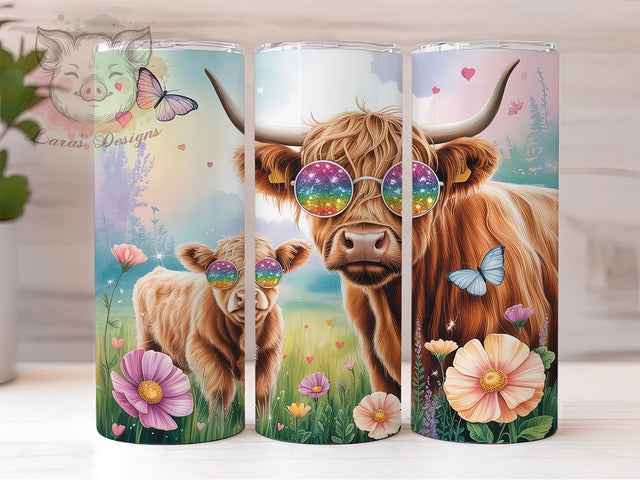 Highland Fluffy Cow Farm Tumbler Wrap, Farm Animal Design, Fluffy Cow Art, Country Life Cup, Rustic Animal Gift, Highland Cattle Wrap, Farmhouse Sublimation Sublimation Lara' s Designs 