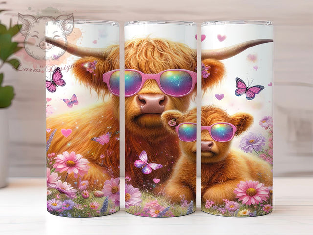 Highland Fluffy Cow Farm Tumbler Wrap, Farm Animal Design, Fluffy Cow Art, Country Life Cup, Rustic Animal Gift, Highland Cattle Wrap, Farmhouse Sublimation Sublimation Lara' s Designs 