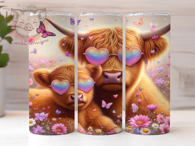 Highland Fluffy Cow Farm Tumbler Wrap, Farm Animal Design, Fluffy Cow Art, Country Life Cup, Rustic Animal Gift, Highland Cattle Wrap, Farmhouse Sublimation Sublimation Lara' s Designs 