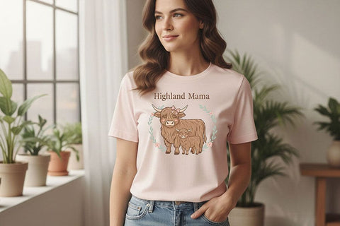 Highland Mama Png, Highland Cow Mom Png, Cute Cow and Calf Design, Farm Mom Sublimation Graphic, Western Mama Shirt Design SVG TiffsCraftyCreations 
