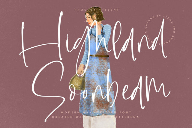 Highland Soonbeam - Modern Handwritten Font Font Letterena Studios 