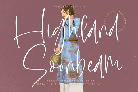 Highland Soonbeam - Modern Handwritten Font Font Letterena Studios 