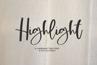 Highlight Script Font Beck McCormick 