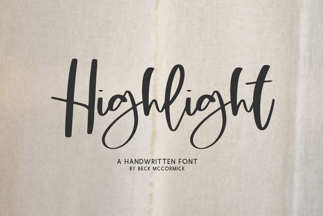 Highlight Script Font Beck McCormick 