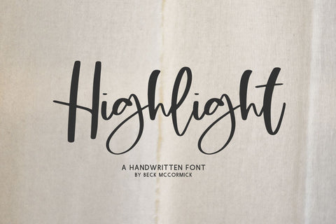 Highlight Script Font Beck McCormick 