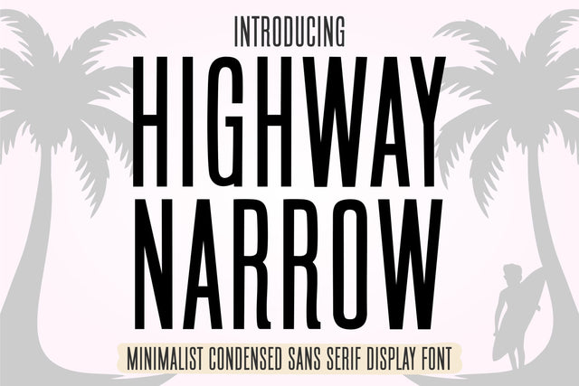 Highway Narrow Font: Minimalist Condensed Sans Serif (OTF, TTF) Font TonisArtStudio 