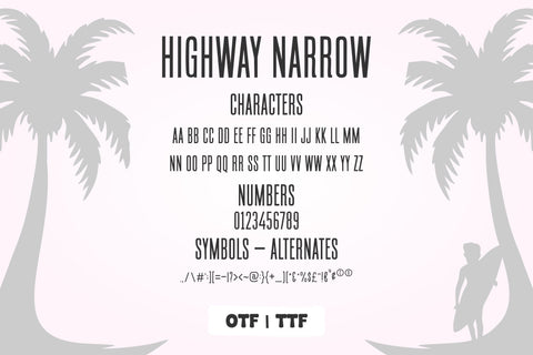 Highway Narrow Font: Minimalist Condensed Sans Serif (OTF, TTF) Font TonisArtStudio 