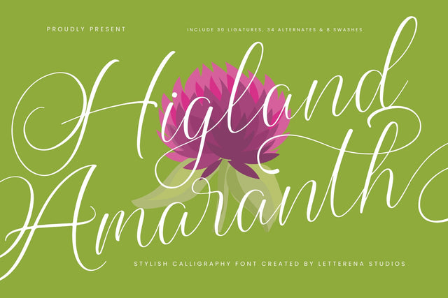 Higland Amaranth - Stylish Calligraphy Font Font Letterena Studios 