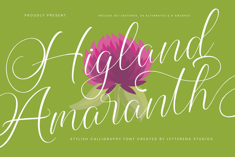 Higland Amaranth - Stylish Calligraphy Font Font Letterena Studios 