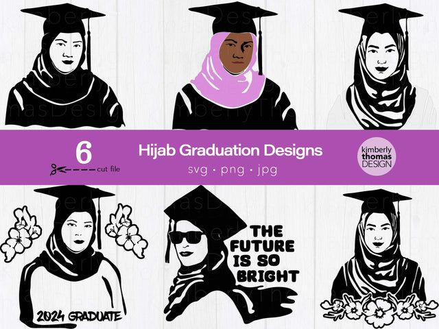 Hijab Graduation svg cut file design bundle SVG Kimberly Thomas Design 