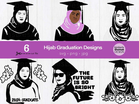 Hijab Graduation svg cut file design bundle SVG Kimberly Thomas Design 