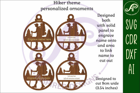 Hiker Christmas Ornament SVG SVG APInspireddesigns 