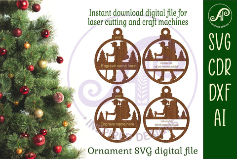 Hiker Christmas Ornament SVG SVG APInspireddesigns 