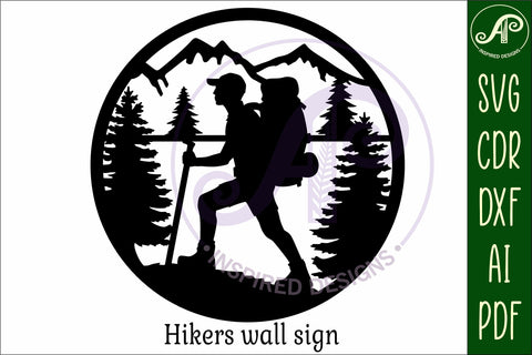 Hiker wall sign svg laser cut SVG APInspireddesigns 