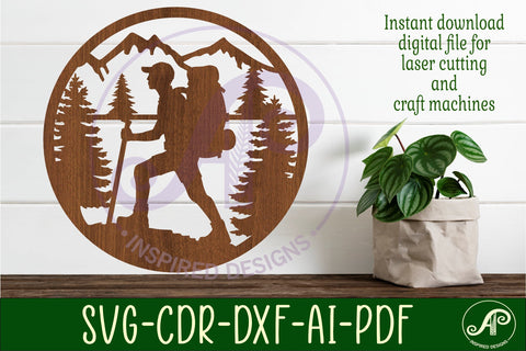 Hiker wall sign svg laser cut SVG APInspireddesigns 