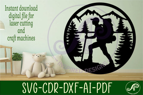 Hiker wall sign svg laser cut SVG APInspireddesigns 