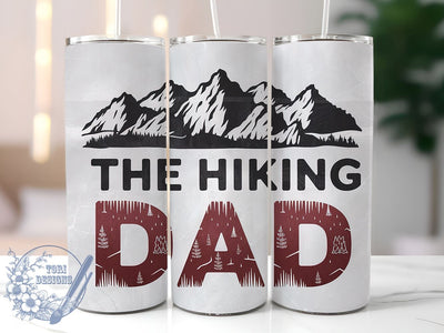 Hiking Dad 20oz Skinny Tumbler PNG, The Hiking Dad Tumbler Sublimation Wrap, Straight & Tapered Tumbler Wrap, Instant Digital Download Sublimation ToriDesigns 