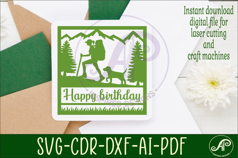 Hiking square female named wall sign or card topper svg SVG APInspireddesigns 