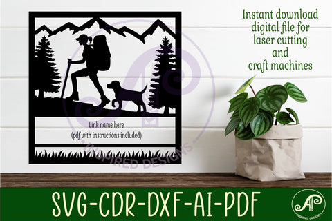 Hiking square female named wall sign or card topper svg SVG APInspireddesigns 