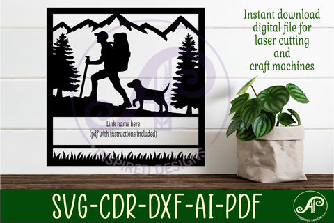 Hiking square named wall sign or card topper svg SVG APInspireddesigns 