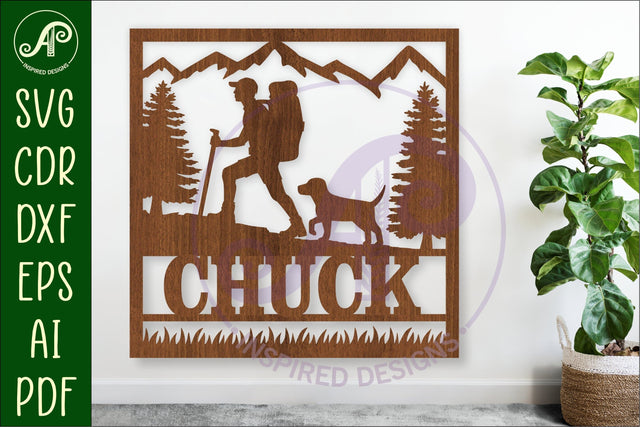 Hiking square named wall sign or card topper svg SVG APInspireddesigns 