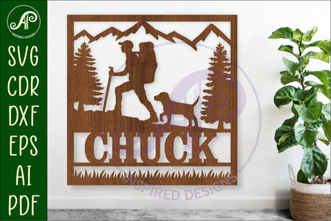 Hiking square named wall sign or card topper svg SVG APInspireddesigns 
