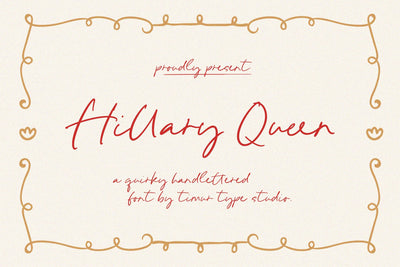 Hillary Queen - Quirky Handlettered Font Font Timur type 