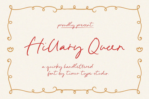 Hillary Queen - Quirky Handlettered Font Font Timur type 