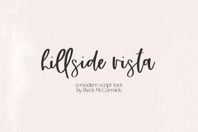 Hillside Vista Script Font Beck McCormick 