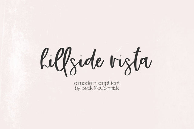 Hillside Vista Script Font Beck McCormick 