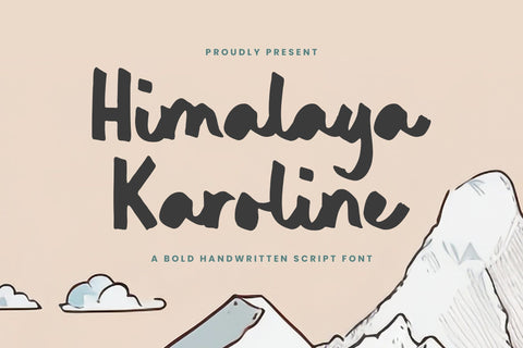 Himalaya Karoline - Bold Handwritten Script Font Font Timur type 