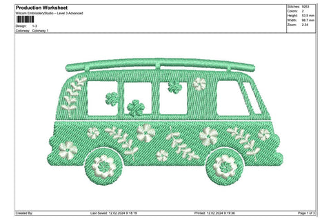 Hippie Bus for Machine Embroidery Embroidery/Applique DESIGNS SvgOcean 