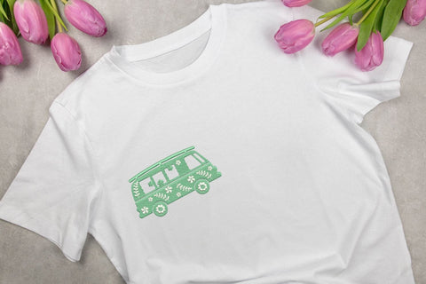 Hippie Bus for Machine Embroidery Embroidery/Applique DESIGNS SvgOcean 