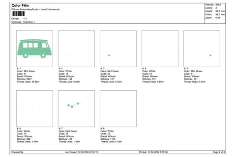 Hippie Bus for Machine Embroidery Embroidery/Applique DESIGNS SvgOcean 