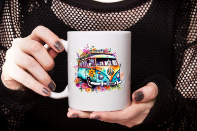 Hippie Car for Summer Watercolor Clipart Bundle Sublimation Designangry 