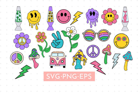 Hippie Clipart Bundle SVG MaiaLunaDesign 