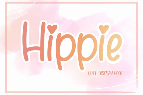 Hippie Cute Handwritten Font | Heart Accent Display Font for Quotes, Sublimation, Mother's Day, Cricut Projects Font AnningArts Design 