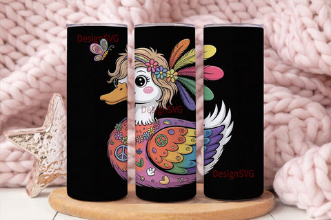 Hippie Duck 20oz Tumbler Wrap Sublimation DesignSVG 