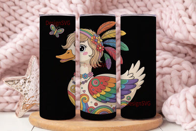 Hippie Duck 20oz Tumbler Wrap Sublimation DesignSVG 