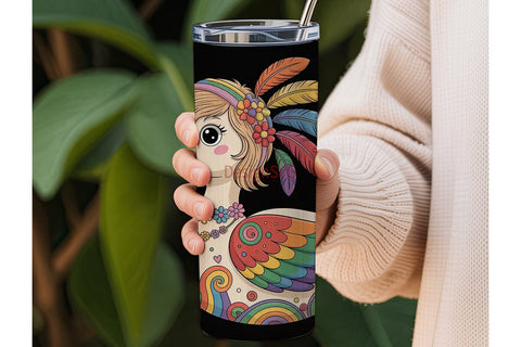 Hippie Duck 20oz Tumbler Wrap Sublimation DesignSVG 