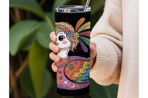 Hippie Duck 20oz Tumbler Wrap Sublimation DesignSVG 