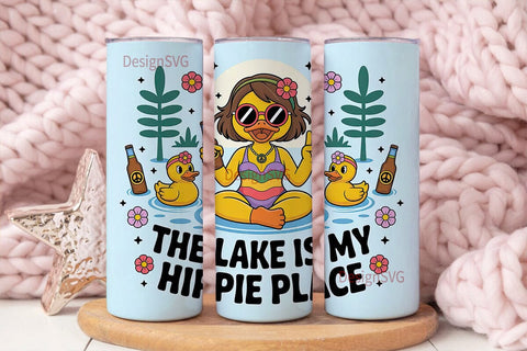 Hippie Duck Lake Life 20oz Tumbler Sublimation DesignSVG 