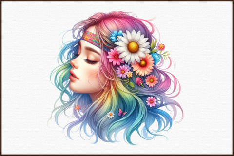 Hippie Girl Sublimation Clipart Sublimation designartist 
