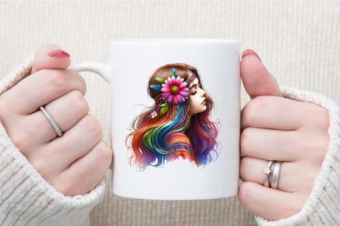 Hippie Girl Sublimation Clipart Sublimation designartist 